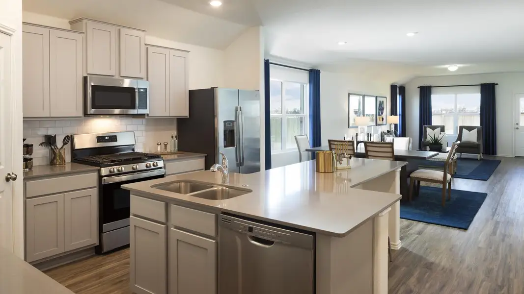 Furnished interior view inside a new home in Plum Creek North: Claremont Collection, Kyle (Image 3).