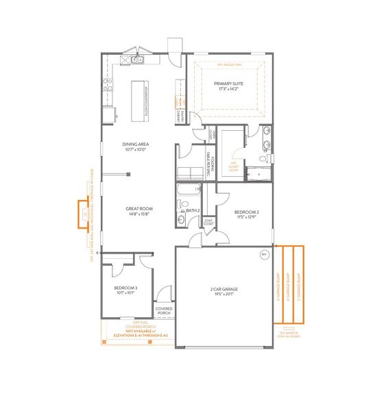 2D floor plan layout for the Dobson by True Homes in Westbrook Falls, Colfax, NC (Image 9).