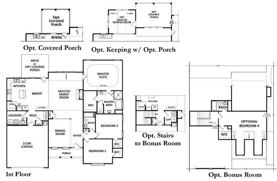 2D floor plan layout for the The Emerson Ranch | Front Entry by Reliant Homes in Spring Creek, Monroe, GA (Image 3).