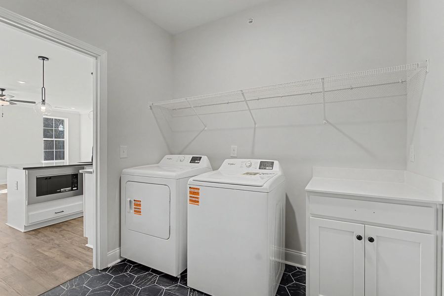 Carothers Farms Town Center Homes (Condos) Full Size Washer and Dryer in Laundry Room