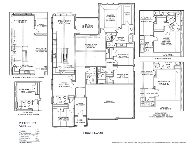 2D floor plan layout for the Pittsburg - SH 5410 by Shaddock Homes in Custer Ridge Estates, Allen, TX (Image 3). 2D floor plan layout for the Pittsburg - SH 5410 by Shaddock Homes in Custer Ridge Estates, Allen, TX (Image 3).