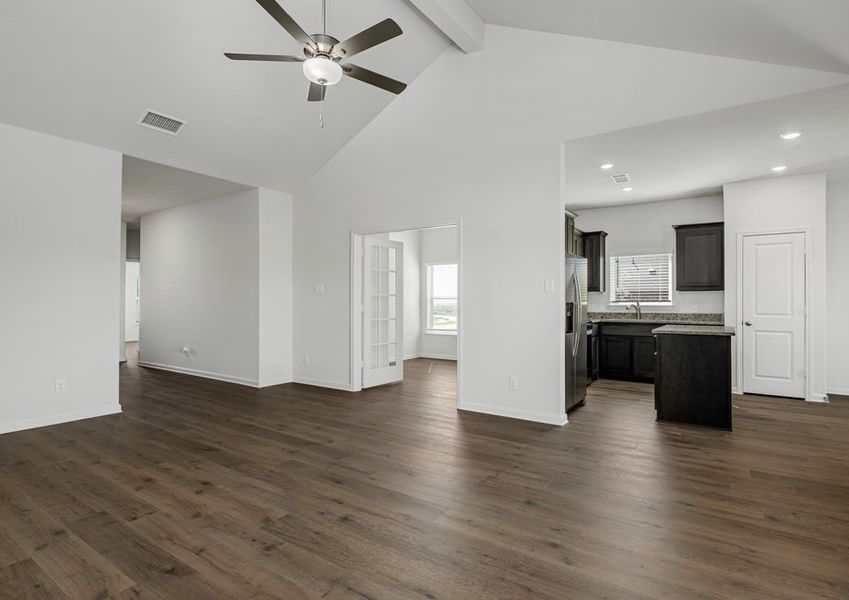 The living areas connect seamlessly with one another.