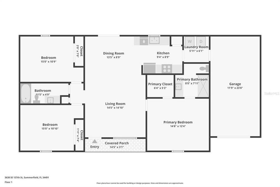 2D floor plan layout of this home in , Summerfield, FL (Image 3).