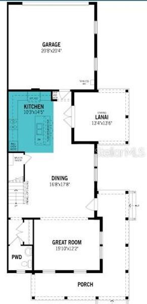 2D floor plan layout of this home in Celebration, Celebration, FL (Image 4).