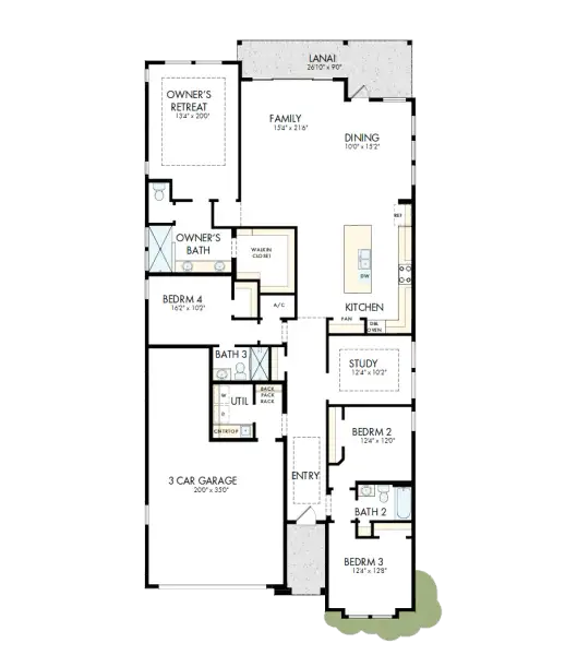 2D floor plan layout of this home in Seven Pines 50' Front Entry, Jacksonville, FL (Image 2). 2D floor plan layout of this home in Seven Pines 50' Front Entry, Jacksonville, FL (Image 2).