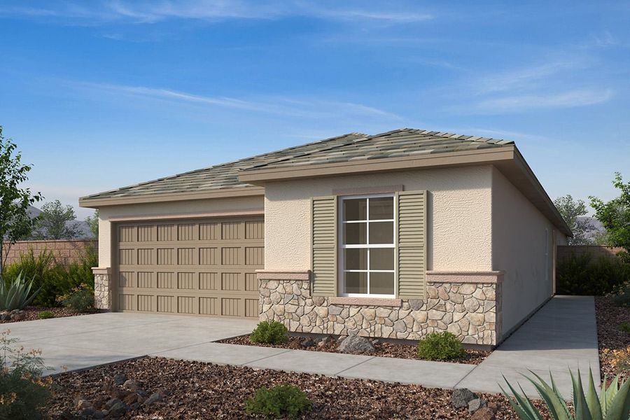 Representative exterior photo of a completed home built from the Plan 1728 by KB Home in Mirador Ridge Blossom, Tucson, AZ (Image 6). Representative exterior photo of a completed home built from the Plan 1728 by KB Home in Mirador Ridge Blossom, Tucson, AZ (Image 6).