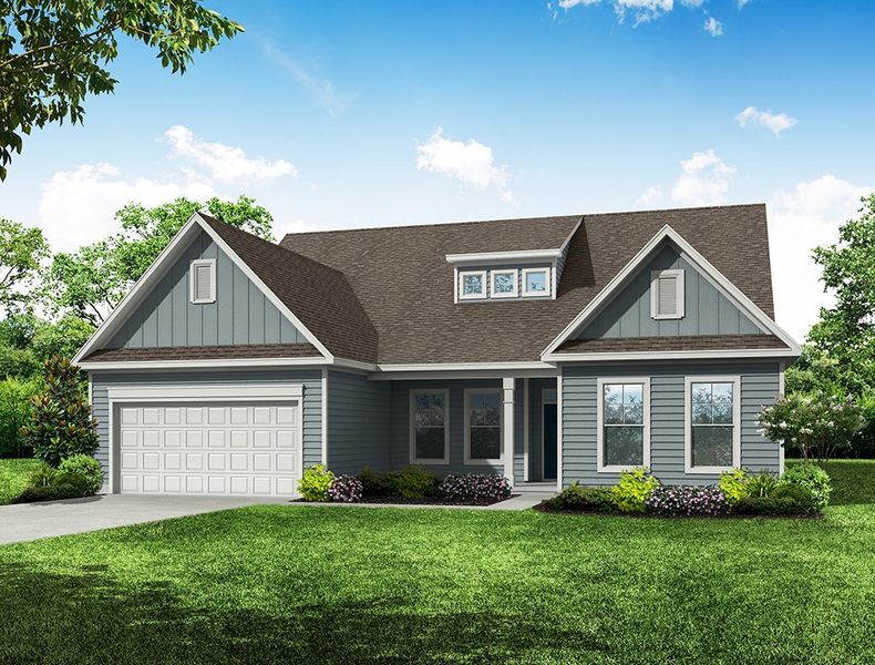 Representative exterior photo of a completed home built from the Asheboro by Eastwood Homes in The Fairways at Springlake, York, SC (Image 7).