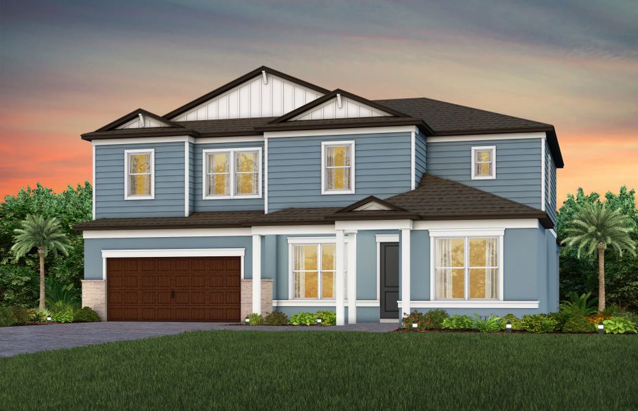 Representative exterior photo of a completed home built from the Newlyn by Pulte Homes in Vida's Way, Wesley Chapel, FL (Image 13).