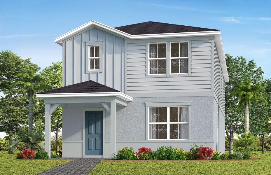 Representative exterior photo of a completed home built from the Haddock by Pulte Homes in Lakehaven Estates, Clermont, FL (Image 11). Representative exterior photo of a completed home built from the Haddock by Pulte Homes in Lakehaven Estates, Clermont, FL (Image 11).