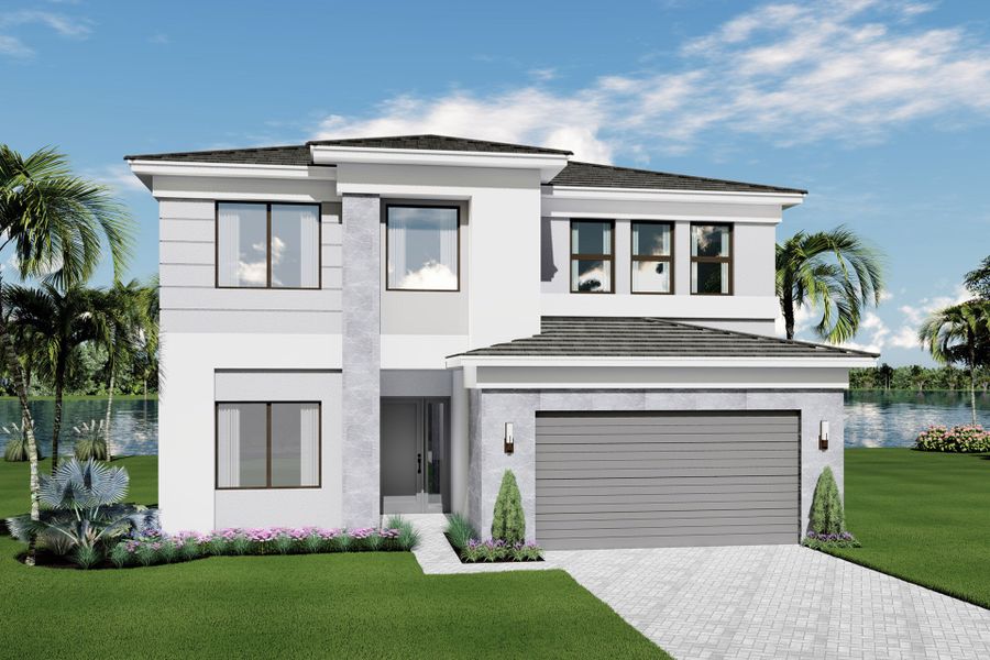 Representative exterior photo of a completed home built from the Samoa by GL Homes in Lotus Edge, Boca Raton, FL (Image 23).