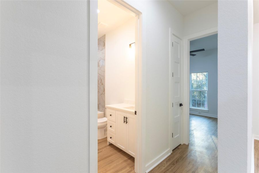 View highlighting the second full bath.