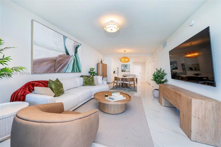 Furnished interior view inside a new home in , Miami (Image 3).