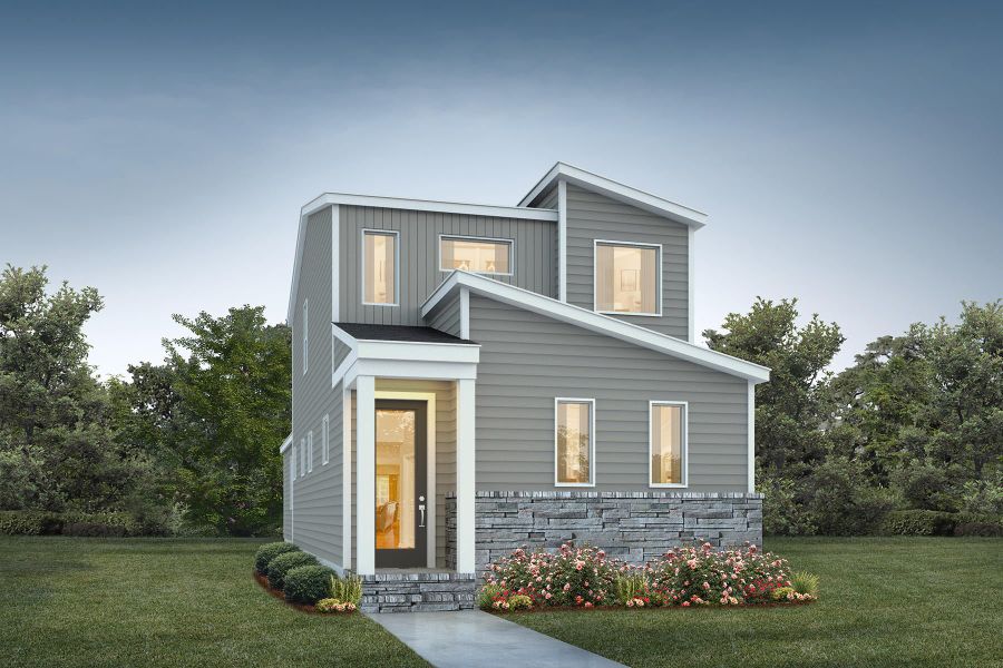 Representative exterior photo of a completed home built from the Onyx C by Homes by Dickerson in Chatham Park, Pittsboro, NC (Image 1). Representative exterior photo of a completed home built from the Onyx C by Homes by Dickerson in Chatham Park, Pittsboro, NC (Image 1).
