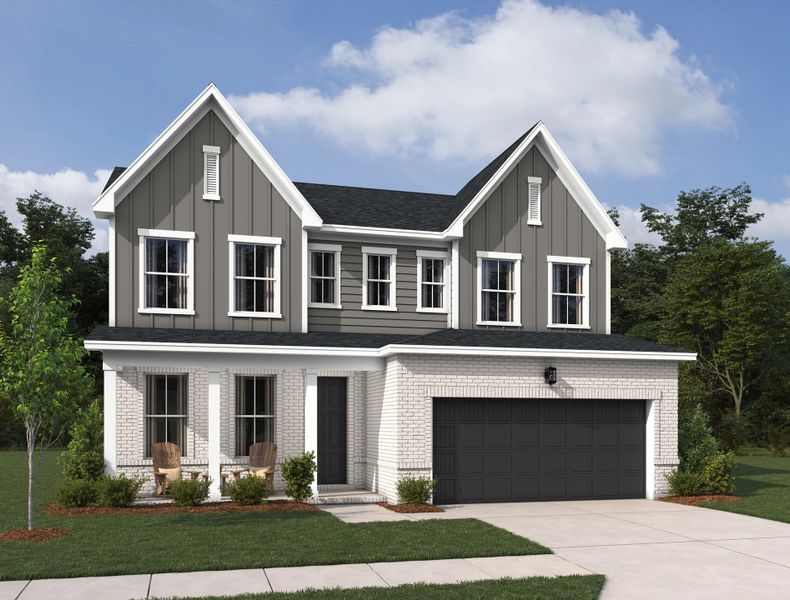 Representative exterior photo of a completed home built from the Macon II by Ashton Woods in Ascent at Arbor Ridge, La Vergne, TN (Image 5). Representative exterior photo of a completed home built from the Macon II by Ashton Woods in Ascent at Arbor Ridge, La Vergne, TN (Image 5).
