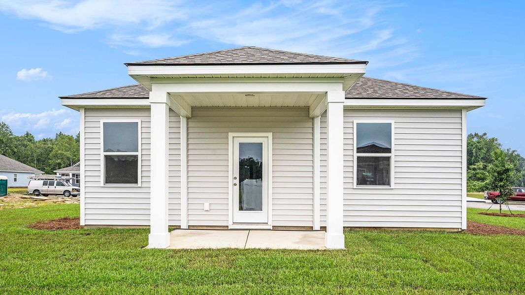 Exterior details and patio area of a home in The Bluffs at Mill Creek, Florence (Image 3).