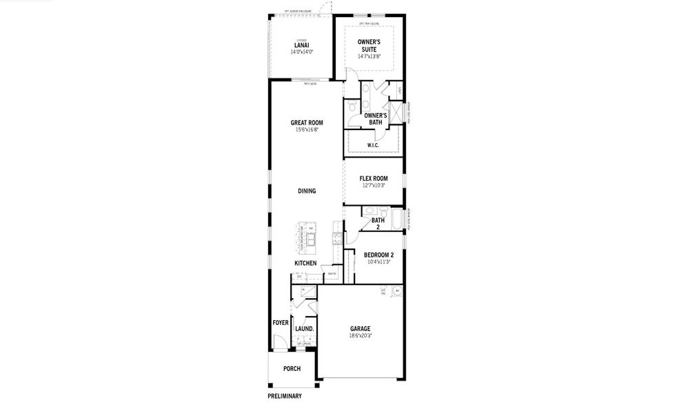 2D floor plan layout for the Passage by Mattamy Homes in Wellen Park, Venice, FL (Image 3).