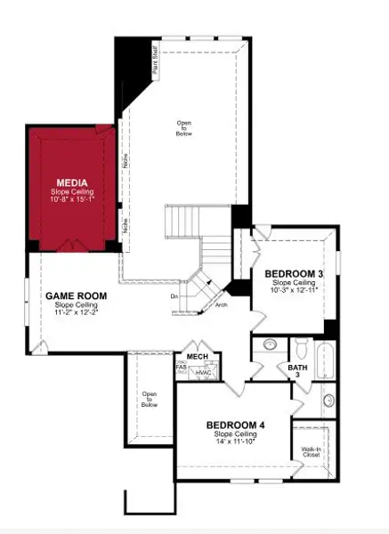 2D floor plan layout of this home in Goodland, Midlothian, TX (Image 4).