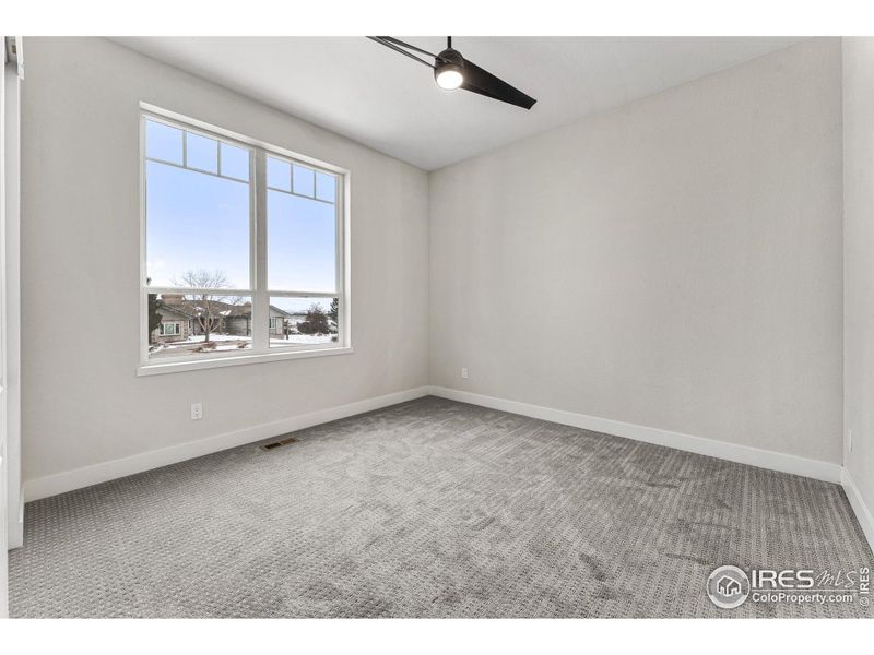 secondary main level bedroom with private bathroom.