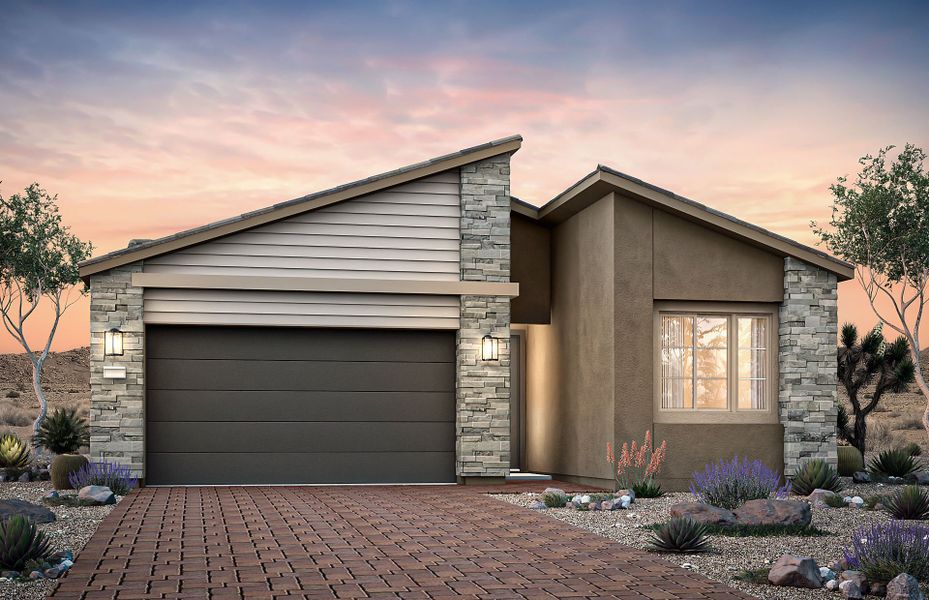 Representative exterior photo of a completed home built from the Verbena by Pulte Homes in Regent Hills - Meadow Series, Buckeye, AZ (Image 15). Representative exterior photo of a completed home built from the Verbena by Pulte Homes in Regent Hills - Meadow Series, Buckeye, AZ (Image 15).