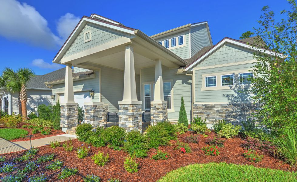 Front exterior of a new home in Seven Pines, Jacksonville, FL, highlighting curb appeal (Image 20).
