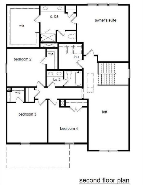 2D floor plan layout of this home in Reserve at Gum Springs, Jefferson, GA (Image 3).
