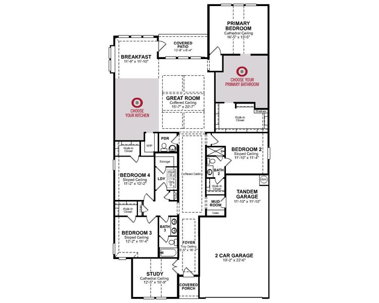 2D floor plan layout for the Langston by Beazer Homes in Legacy, League City, TX (Image 3).