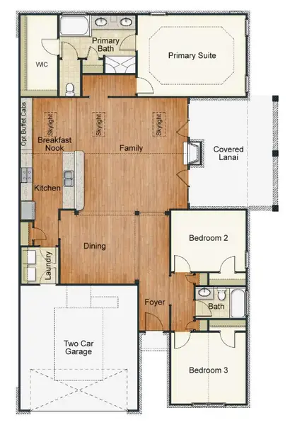 2D floor plan layout for the Essex by Keystone Homes NC in Weybridge, Burlington, NC (Image 5).