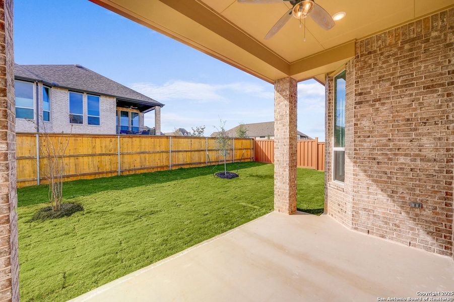 Exterior details and patio area of a home in Mayfair: 50ft. lots, New Braunfels (Image 19).
