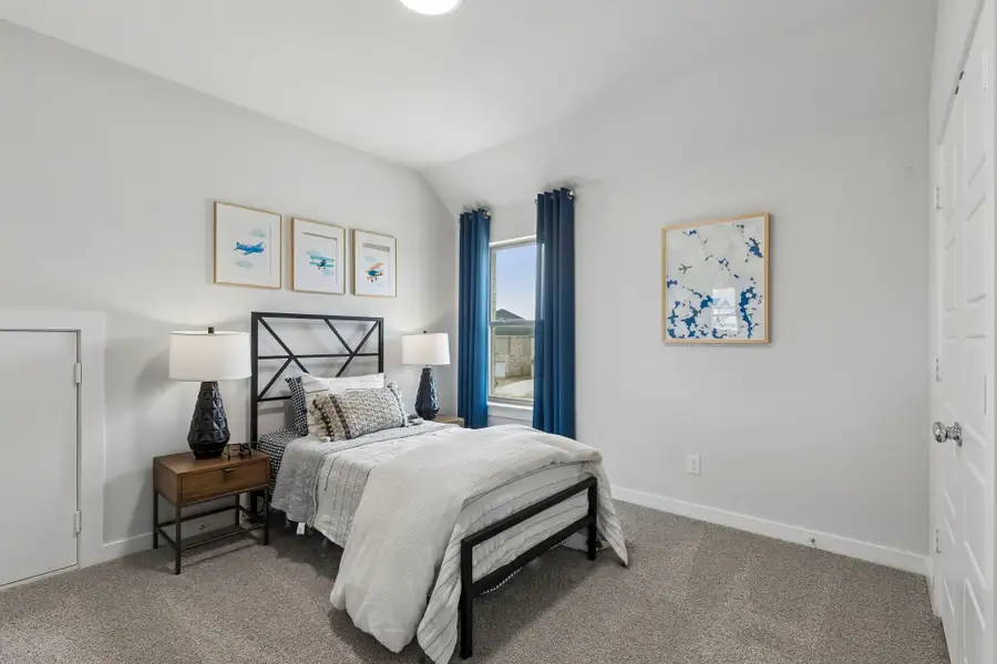 Bedroom in a Madero Winters Model Home in Haslet TX by Trophy Signature Homes