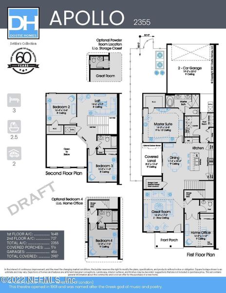 2D floor plan layout of this home in West End At Town Center In Nocatee, Ponte Vedra, FL (Image 3).