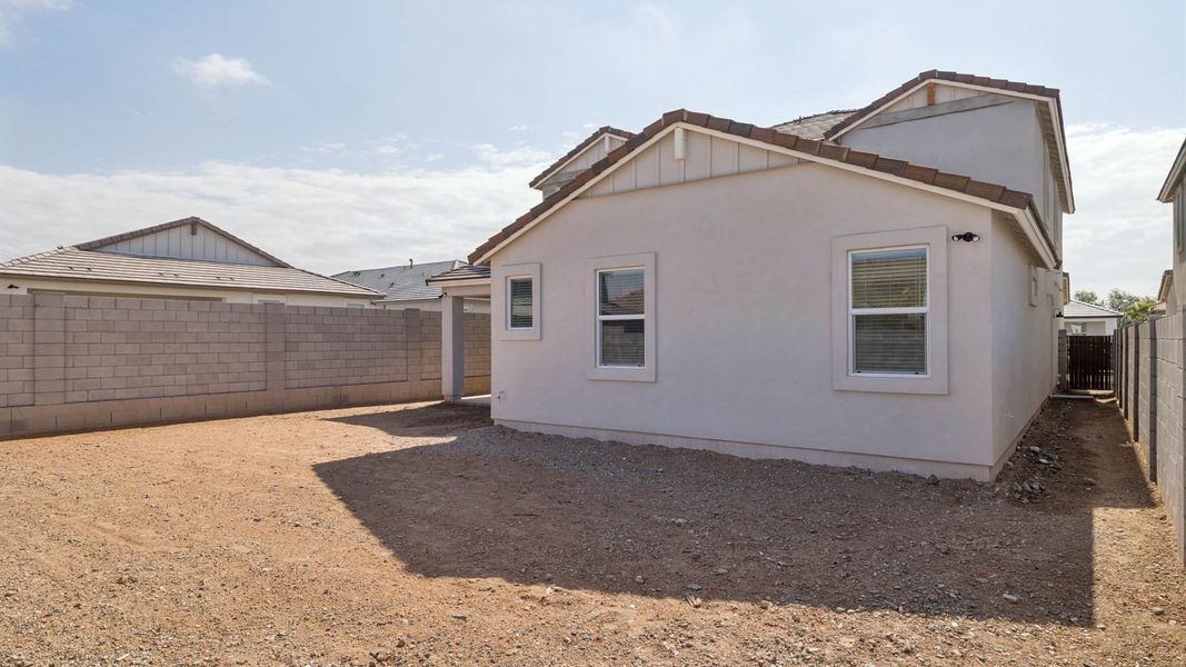 Representative exterior details of a home built from the Phoenician by D.R. Horton in The Ridge at Stone Butte, Phoenix (Image 4).