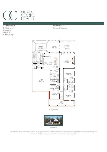 2D floor plan layout of this home in Chatham Reserve, Providence Village, TX (Image 2).
