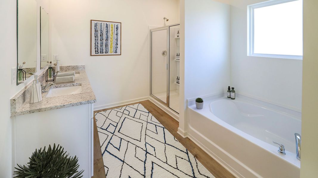 Furnished interior view inside a new home in Magnolia at the Bluffs Phase 3, Freeport (Image 15). Furnished interior view inside a new home in Magnolia at the Bluffs Phase 3, Freeport (Image 15).