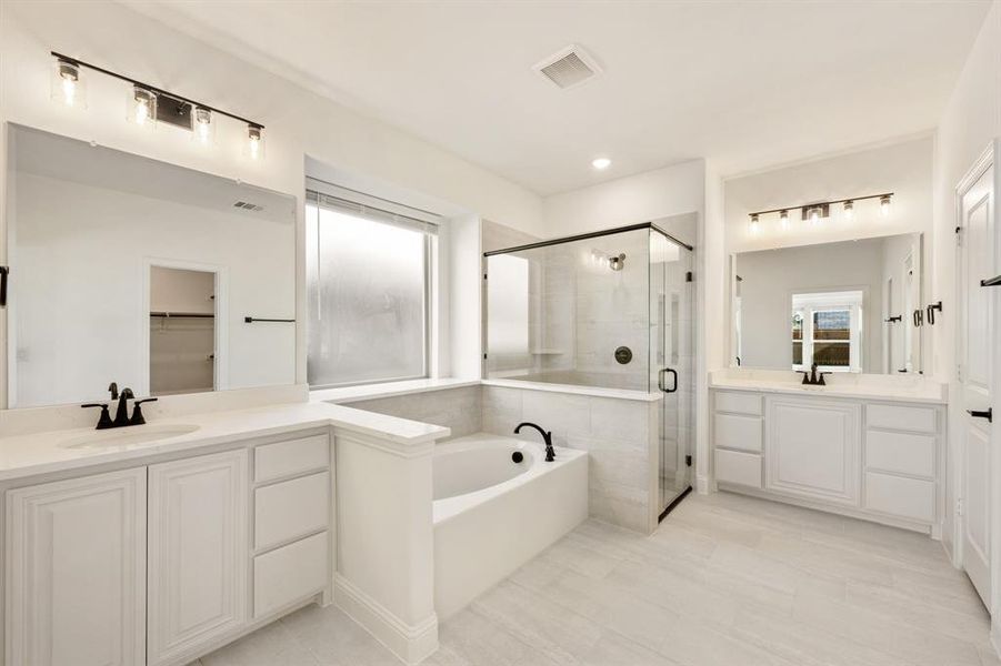 Furnished interior view inside a new home in Meadow Vista 60-65, Anna (Image 15). Furnished interior view inside a new home in Meadow Vista 60-65, Anna (Image 15).