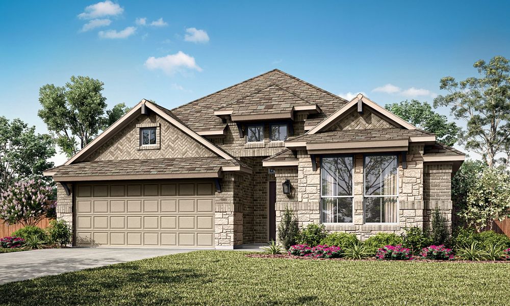 Representative exterior photo of a completed home built from the Trenton by Pacesetter Homes in La Terra at Uptown Celina, Celina, TX (Image 2). Representative exterior photo of a completed home built from the Trenton by Pacesetter Homes in La Terra at Uptown Celina, Celina, TX (Image 2).