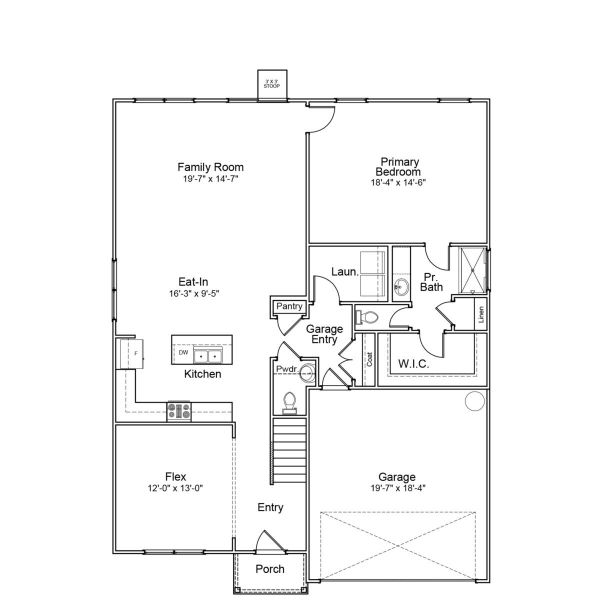 2D floor plan layout for the Pickens - Genesis Value Collection by Mungo Homes in Killians Crossing, Blythewood, SC (Image 3).