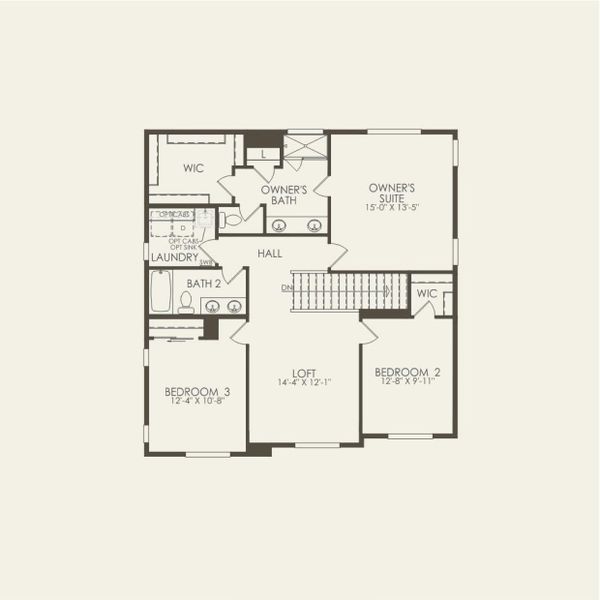 2D floor plan layout for the Waterville by Pulte Homes in Cordovan, Firestone, CO (Image 3).