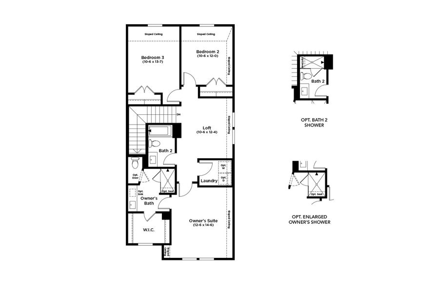 2D floor plan layout for the Barton by DRB Homes in Spring Creek, Taylor, TX (Image 4).