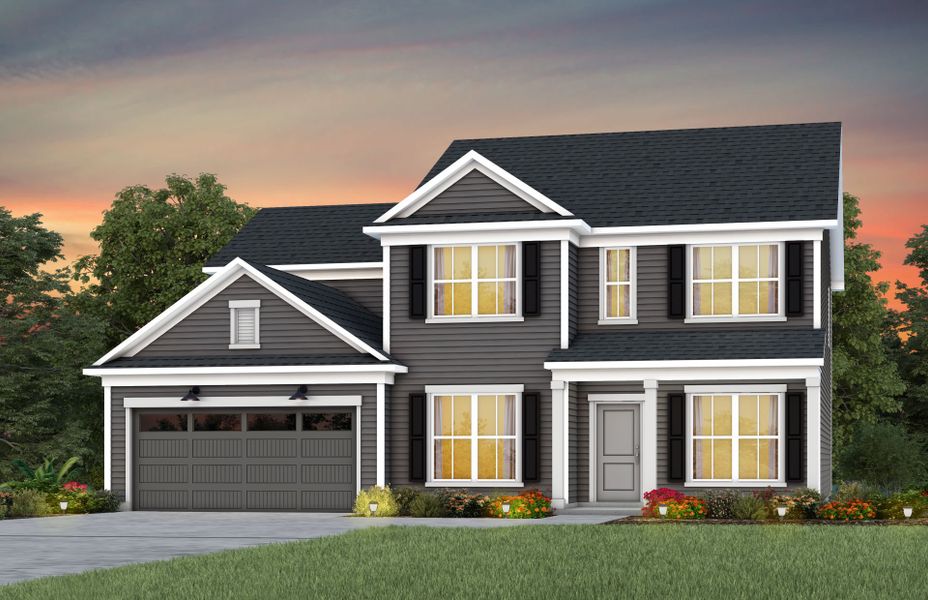 Front exterior of a new home in Forest Creek, Waxhaw, NC, highlighting curb appeal (Image 20).