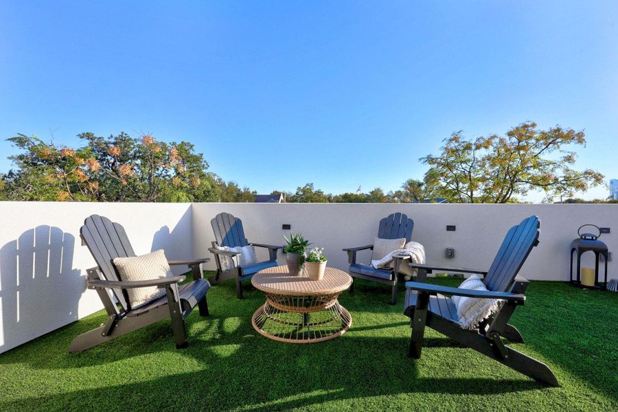 Exterior details and patio area of a home in , Austin (Image 33). Exterior details and patio area of a home in , Austin (Image 33).