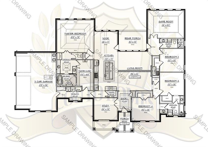 2D floor plan layout of this home in The Ranch At Stone Hill, Waxahachie, TX (Image 3). 2D floor plan layout of this home in The Ranch At Stone Hill, Waxahachie, TX (Image 3).