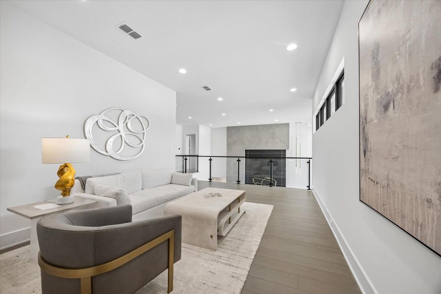 Upstairs seating area Upstairs seating area