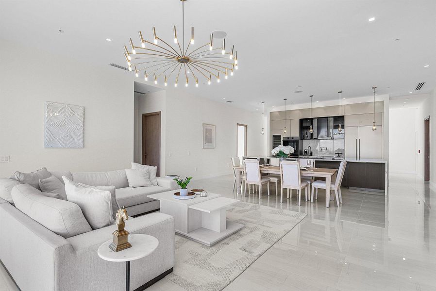 Furnished interior view inside a new home in , Delray Beach (Image 15). Furnished interior view inside a new home in , Delray Beach (Image 15).