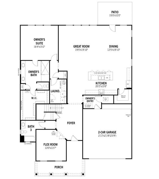 2D floor plan layout for the Vienna by Mattamy Homes in Arbors at Legacy Hills, Celina, TX (Image 3). 2D floor plan layout for the Vienna by Mattamy Homes in Arbors at Legacy Hills, Celina, TX (Image 3).