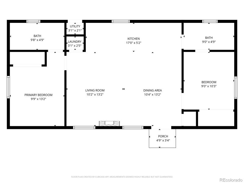 Floor plan with estimated dimensions