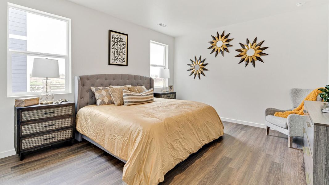 Representative furnished interior of a home built from the NEWCASTLE by D.R. Horton in Tailholt, Severance (Image 3).