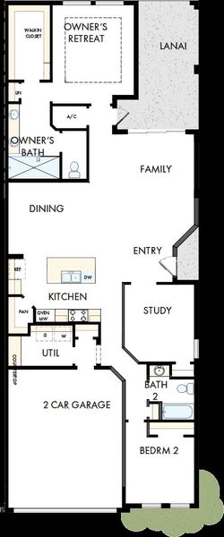 2D floor plan layout of this home in Gracewater at Sarasota, Sarasota, FL (Image 3).