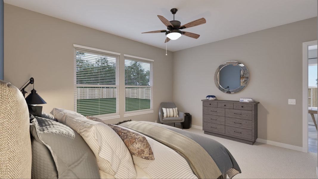 Representative furnished interior of a home built from the Austin by Tricoast Homes in Sunterra 40, Katy (Image 27).