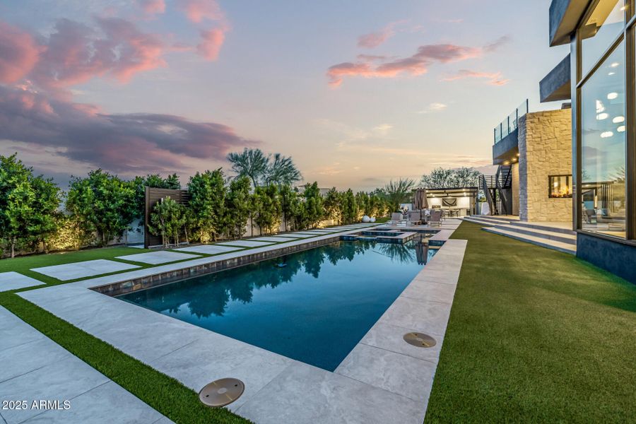 pool with mountain views