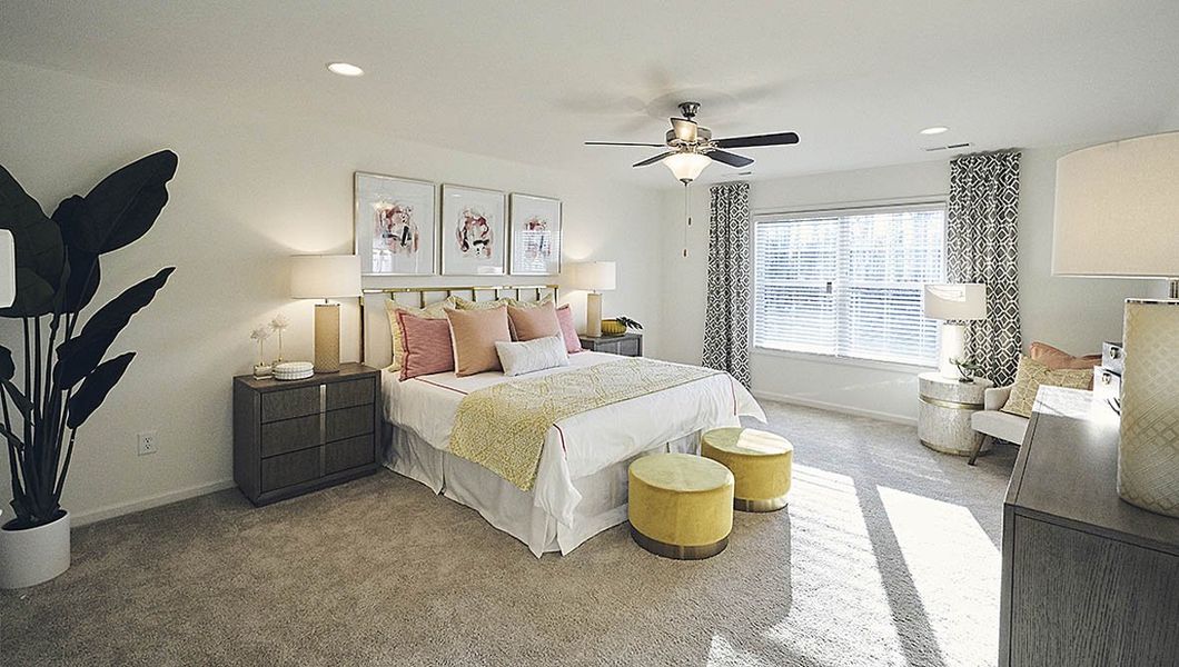 Furnished interior view inside a new home in The Meadows at Kinsley, Jamestown (Image 25). Furnished interior view inside a new home in The Meadows at Kinsley, Jamestown (Image 25).